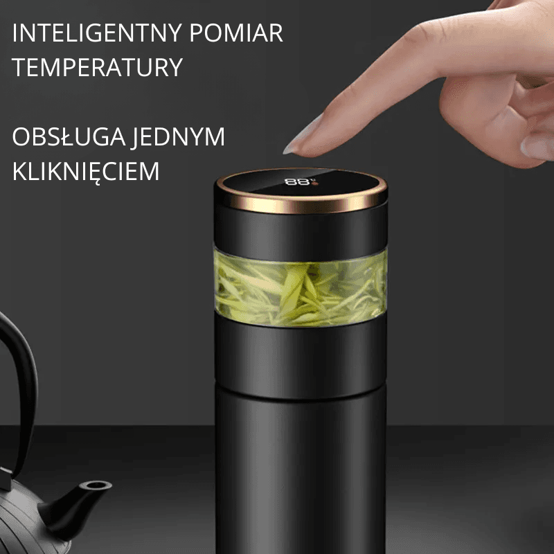 Termos ze stali nierdzewnej z infuzorem do herbaty i wyświetlaczem temperatury 400ml ☕