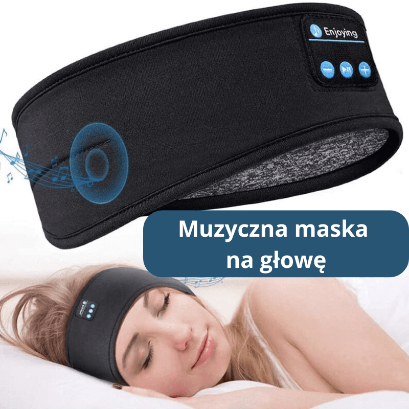 Elastyczna opaska na głowę z bezprzewodowymi słuchawkami Bluetooth do spania i sportu 🎧