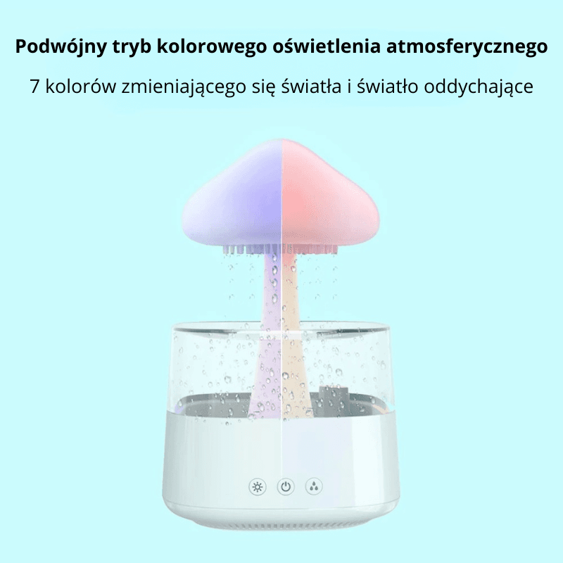 Deszczowa Chmurka - Dyfuzor Aromaterapii z Kolorową Lampą 💧
