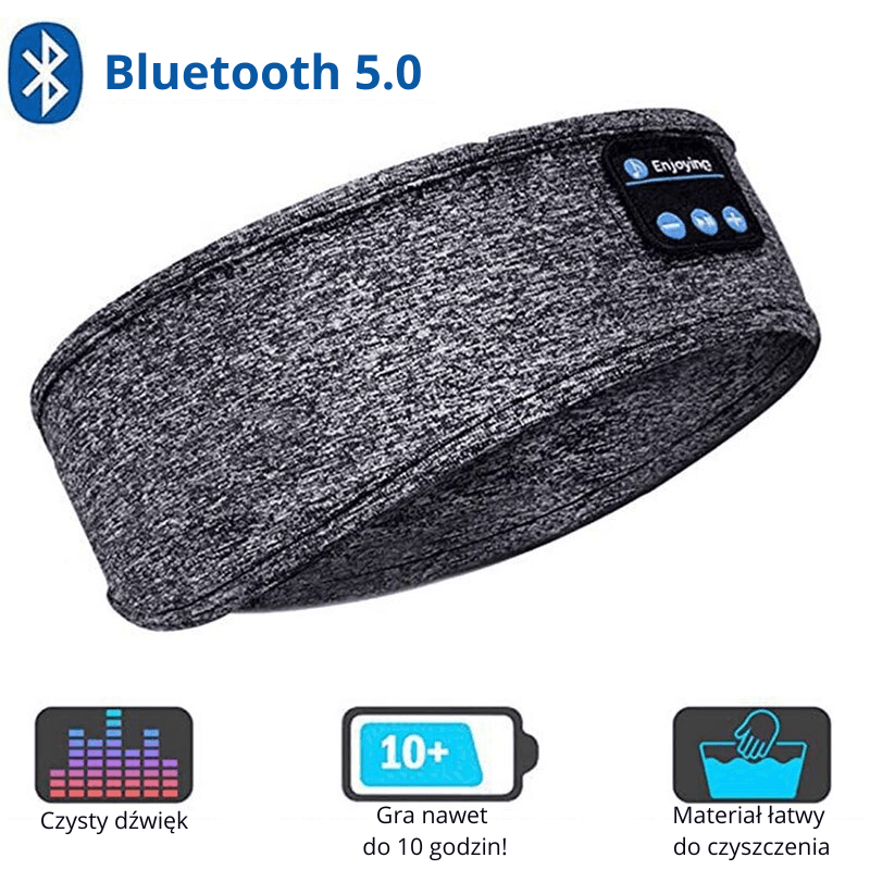 Elastyczna opaska na głowę z bezprzewodowymi słuchawkami Bluetooth do spania i sportu 🎧