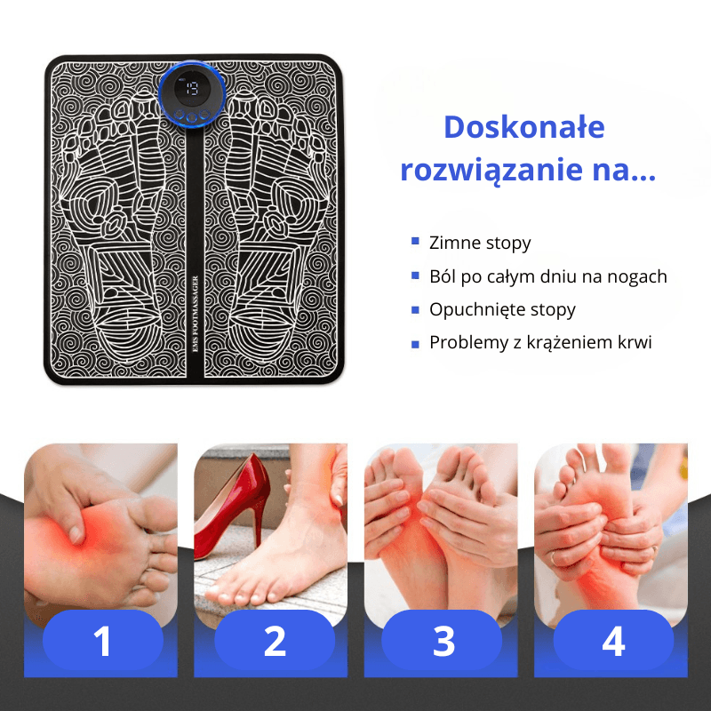Elektryczna mata do masażu stóp EMS z ładowaniem USB 🦶