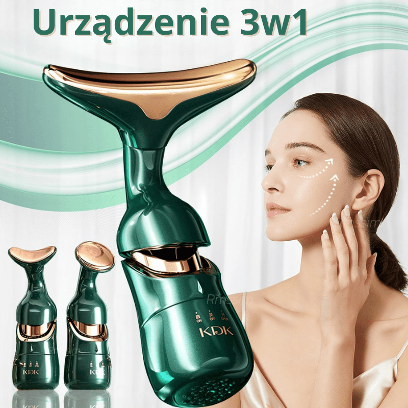 3w1 Urządzenie do liftingu twarzy, masażu oczu i szyi z funkcją ujędrniania skóry i zwalczania starzenia 🌟