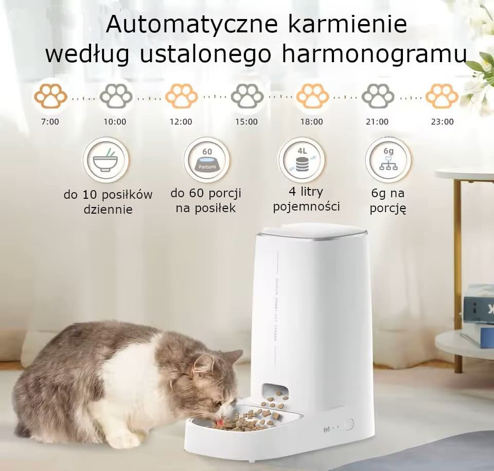 Inteligentny Automatyczny Karmnik dla Kotów ze Zdalnym Sterowaniem przez Telefon 🐈